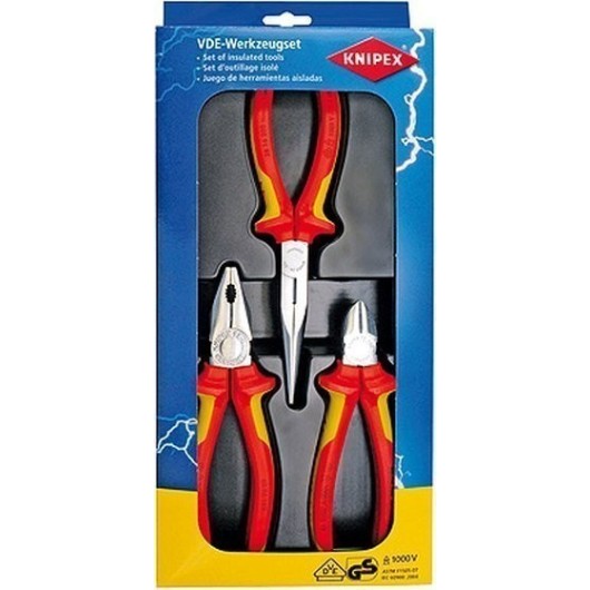 Alicate Elec Aisl.1000V Knipex 3 Pz