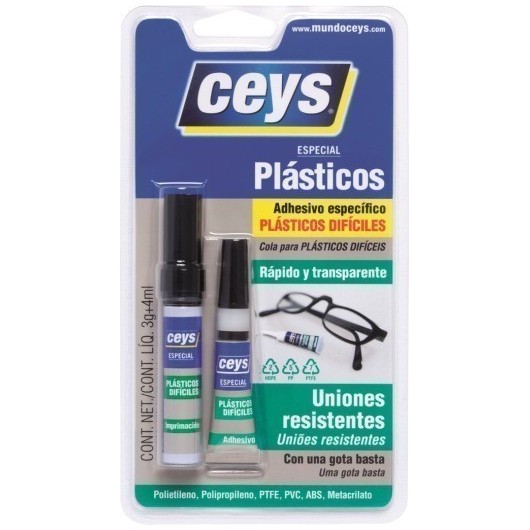 Adhesivo Instantaneo Plasticos Dificiles 3 Gr + 4 Ml Ceys