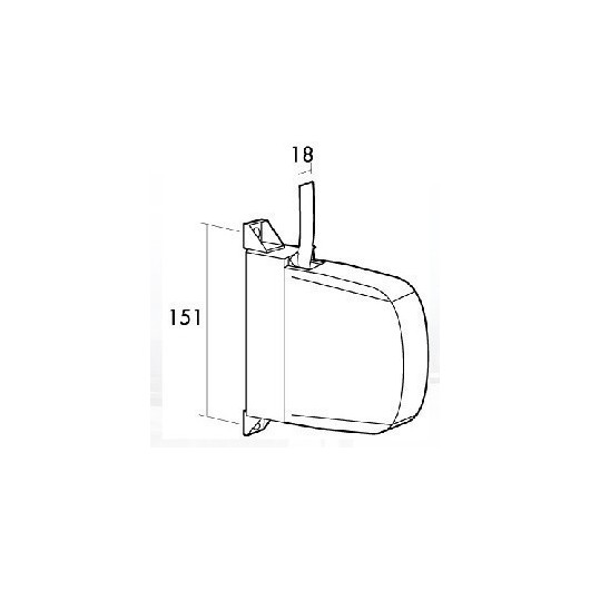 Recogedor Persiana 18Mm Sobreponer Mini Plastico Blanco/Gris Gaviota