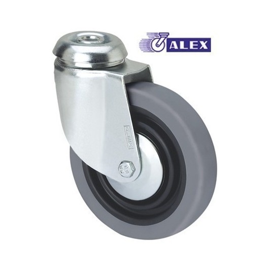 Rueda Gir 080Mm 1-0179 Ag/Pas 060Kg.Liso Gom N/G Bh Pgi Alex