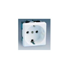 Base Enchufe Electricidad Schuko Toma tierra Blanco Nieve Serie 27 27432-65 Simon