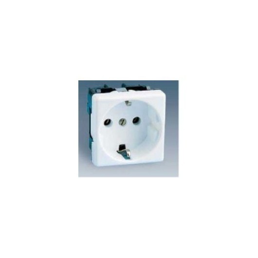 Base Enchufe Electricidad Schuko Toma tierra Blanco Nieve Serie 27 27432-65 Simon