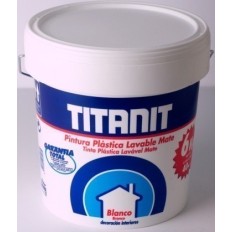 Pintura Plastica Mate 4 Lt Blanco Interior Titanit Titan