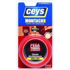 Cinta Adhesiva 19Mmx  2,5Mt Doble Cara  Malla Refuerzo Montack Express Cey