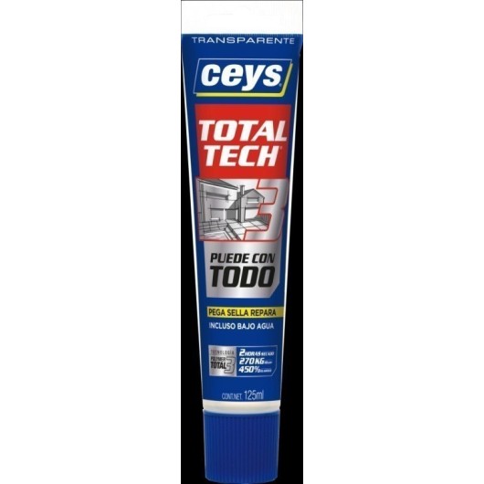 Adhesivo Sellador Polimero 125 Ml Transparente Total Tech Xpress Ceys