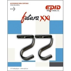 Soporte Barra Cortina 19Mm Techo Metal Ne Futura 21 Epid 2 Pz