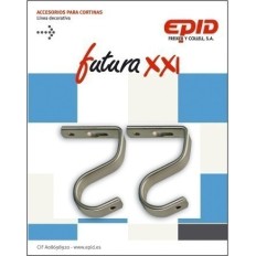 Soporte Barra Cortina 19Mm Techo Metal Niq Futura 21 Epid 2 Pz