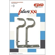 Soporte Barra Cortina 19Mm Exten Metal Niq Futura 21 Epid 2 Pz