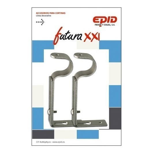 Soporte Barra Cortina 19Mm Exten Metal Niq Futura 21 Epid 2 Pz