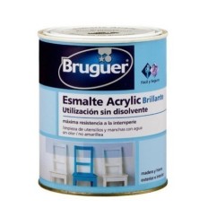 Esmalte Acrilico Brillante 750 Ml Negro Interior/Exterior  Sin Olor Bruguer