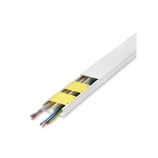 Canaleta Electricidad 53X20Mm Adhesivo Pvc Blanco Inofix 8 Pz