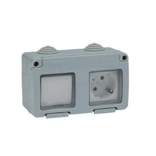 Interruptor Electricidad 10Amp-250V Estanco Conm. Enchufe Ip55 Famat