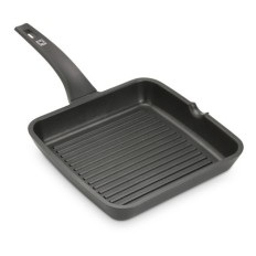 Grill Plancha 28X28Cm Rayas Con Mango Induccion Aluminio/Fundido  Naranja Efficient Bra