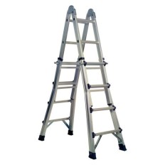 Escalera Industrial Multiusos Tijera 4,16Mt 8+8 Telescopica  Aluminio  Excell Cody