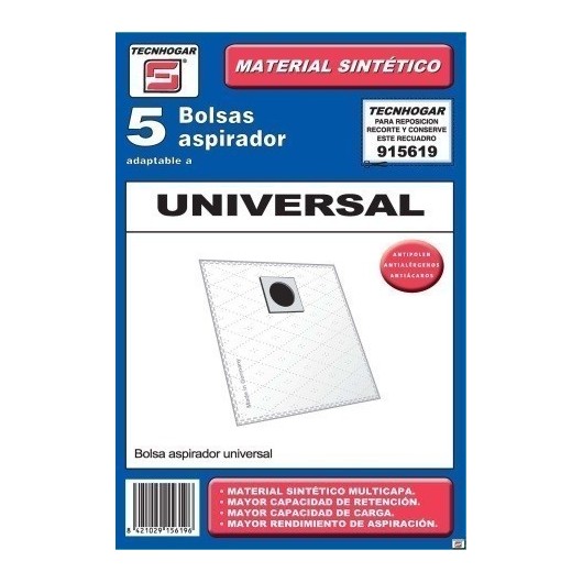 Bolsa Aspirador Papel Universal Thogar 5 Pz 915619