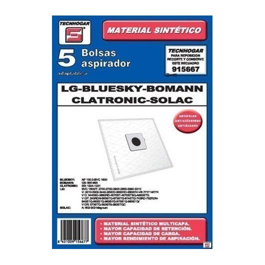 Bolsa Aspirador Papel Lg-Solac Thogar 5 Pz 915667