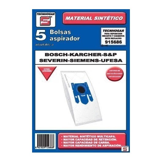 Bolsa Aspirador Papel Bosch-Siemens-Ufesa Thogar 5 Pz 915686