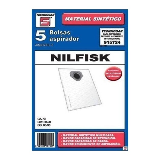 Bolsa Aspirador Papel Nilfisk Thogar 5 Pz 915724