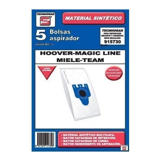 Bolsa Aspirador Papel Hoover-Miele Thogar 5 Pz 915730