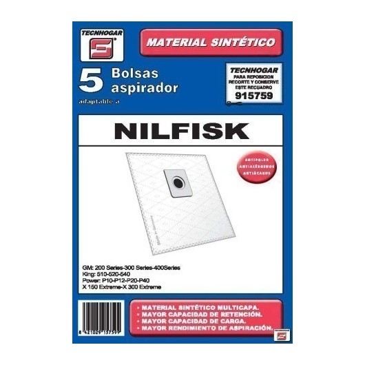 Bolsa Aspirador Papel Nilfisk Thogar 5 Pz 915759