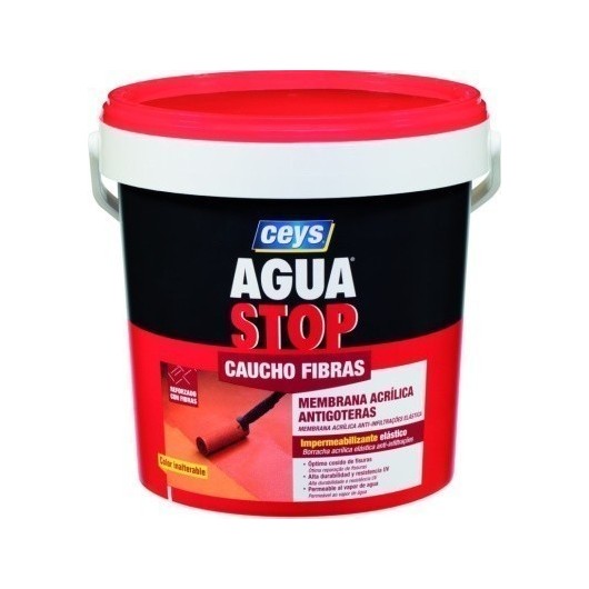 Pintura Impermeabilizante Caucho/Acrilico 5 Kg Rojo Fibra  Aguastop 