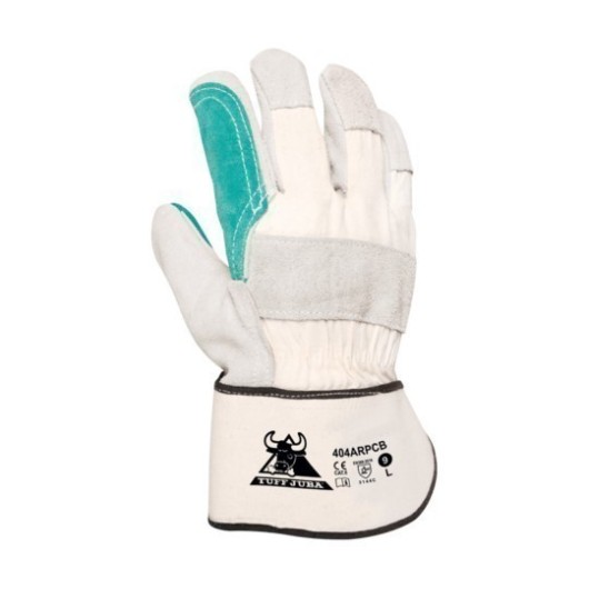 Guante Siderurgia L09 Americano Reforzado  Serraje/Lona Gris/Verde Juba