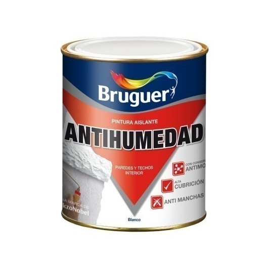 Pintura Antihumedad Mate 750 Ml Blanco Sintetica Bruguer