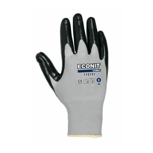 Guante Mecanico L09 Negro Eco-Nit Nylon GrisJuba