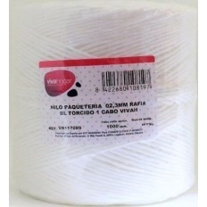 Hilo Paqueteria 1000Gr 02,3Mm Rafia Blanco  Torcido 1 Cabo Vivah