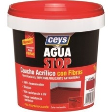 Pintura Impermeabilizante Caucho/Acrilico 1 Kg Gris Fibra  Aguastop 