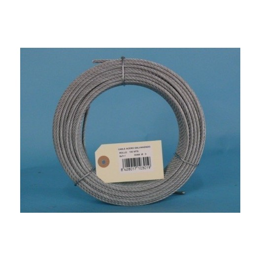 Cable Acero Galv 6X7+1 3Mm Cursol 100 Mt