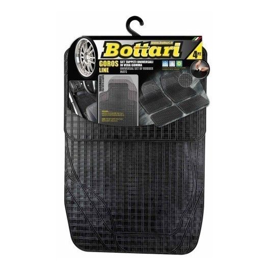 Alfombra Coche Recortable Goma Negro 4 Pz Bottari