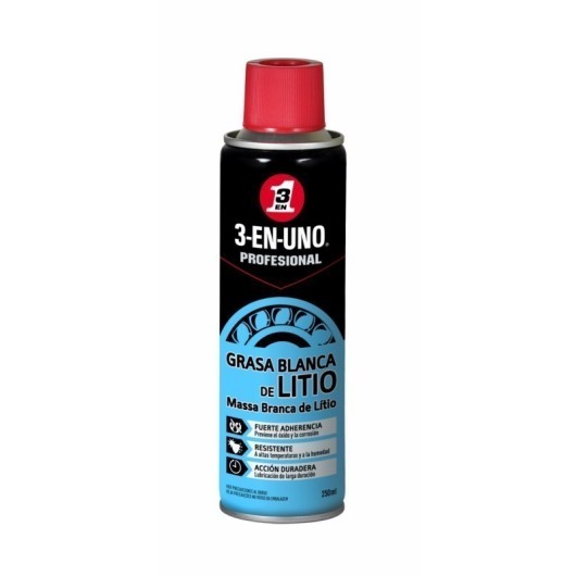 Grasa Lubricante Litio Spray 3-En-Uno 250 Ml