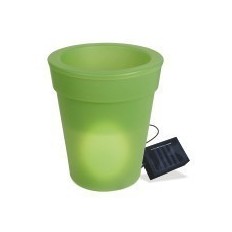 Maceta Jardin H19,5Cm Solar  Polipropileno Verde Led 