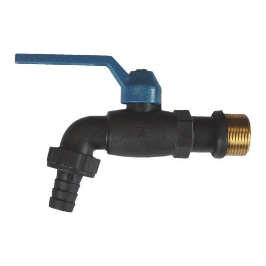 Grifo Jardin Curvo 3/4" Palanca Rueda Laton  Nylon Bresme