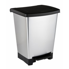 Cubo Basura  Reciclaje 25Lt Con Pedal 2Compartimentos Plastico  Gris/Plastico  Curver