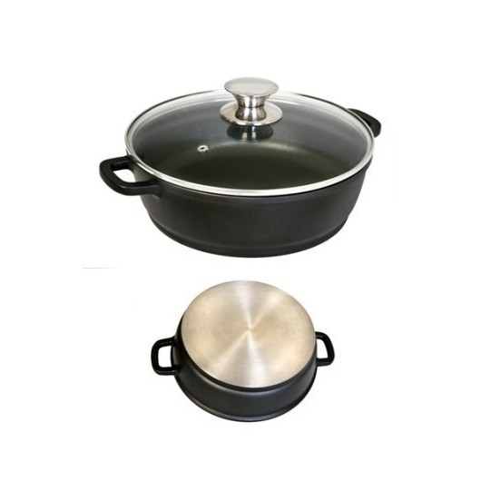 Cacerola Baja 30Cm Con Tapa Aluminio/Fundido Ecostone Cookware