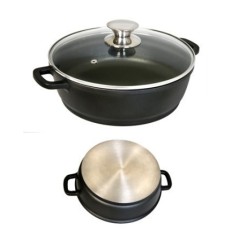 Cacerola Baja 32Cm Con Tapa Aluminio/Fundido Ecostone Cookware