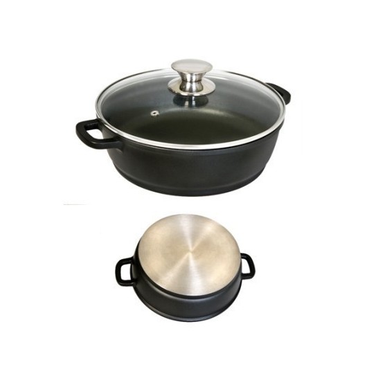 Cacerola Baja 32Cm Con Tapa Aluminio/Fundido Ecostone Cookware