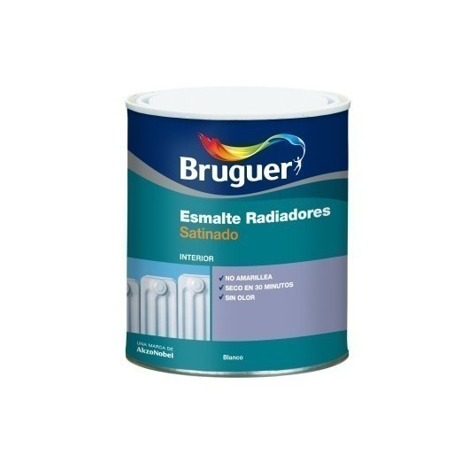 Esmalte Acrilico Satinado  750 Ml Blanco Interior/Exterior  Radiadores Bruguer