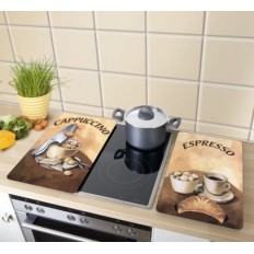 Tabla Cocina 30X52Cm Proteccion Vitroceramica Vidrio Café Wenko
