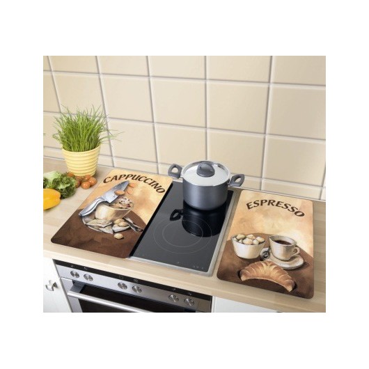 Tabla Cocina 30X52Cm Proteccion Vitroceramica Vidrio Café Wenko