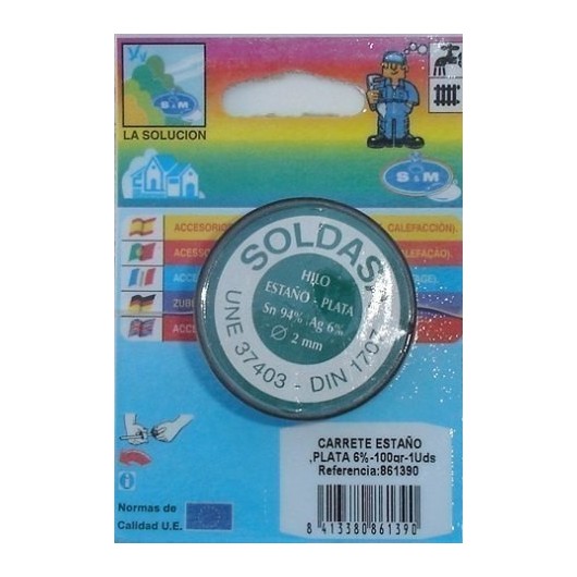 Estaño Soldar Plata 100Gr 6% S M