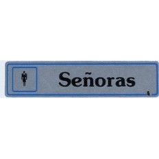 Placa Señal Adhesiva 175X040Mm Señoras Aluminio Plata