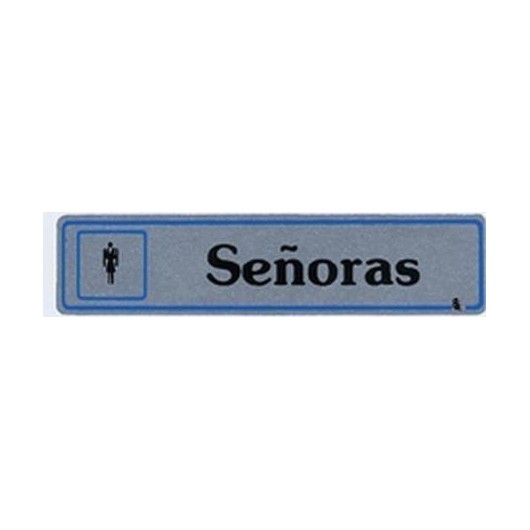 Placa Señal Adhesiva 175X040Mm Señoras Aluminio Plata