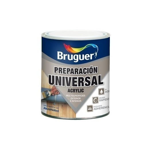 Pintura Preparacion Madera 250 Ml Blanco Agua Acrilica Bruguer