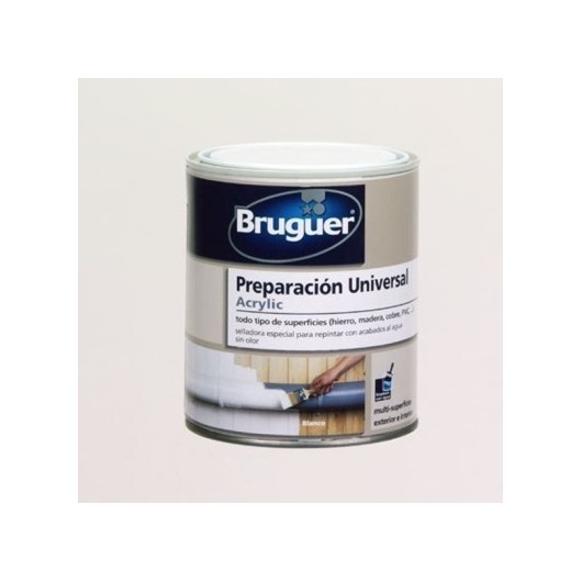 Pintura Preparacion Madera 750 Ml Blanco Agua Acrilico Bruguer