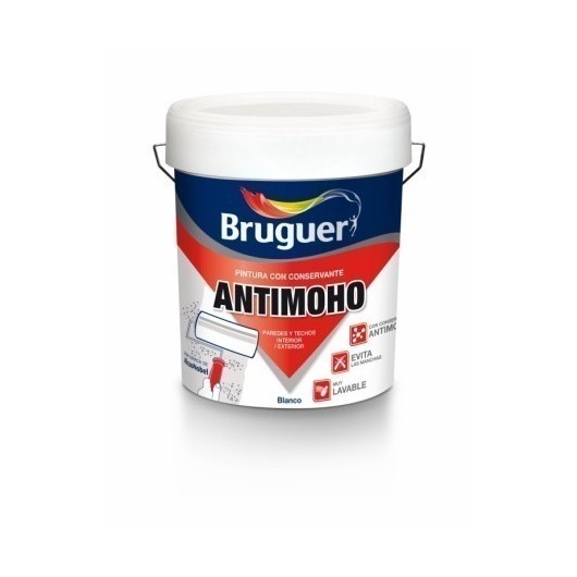 Pintura Plastica Mate 4 Lt Blanco Antimoho Bruguer