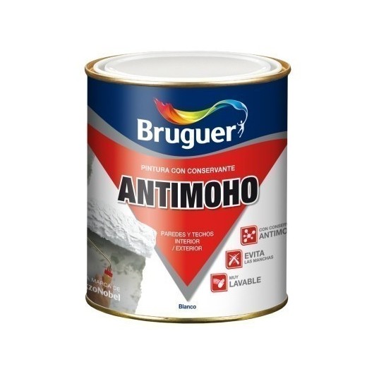 Pintura Plastica Mate 750 Ml Blanco Antimoho Bruguer