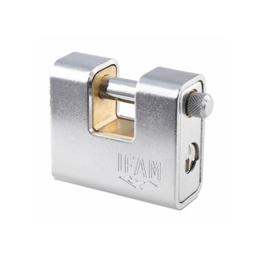 Candado Seguridad  60Mm Arco Rectangular Laton Crom Ifam